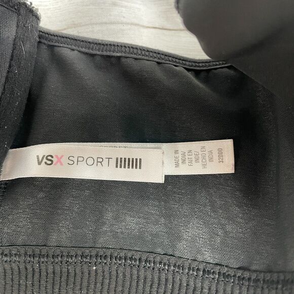 Victoria’s Secret  VSX Sport Sports Front Close ZIP Sport Bra Sz 32DD Grey Black - Picture 5 of 5